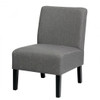 Armless Accent Chair  with Rubber Wood Legs -Gray