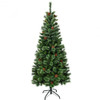 7 ft Premium Hinged Artificial Christmas Tree with Pine Cones