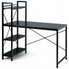 47.5" Writing Study Computer Desk with 4-Tier Shelves-Black