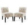 Set of 2 Armless Letter Print Single Sofa Chair