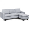 Convertible Sectional L-Shaped Couch with Reversible Chaise-Gray