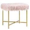 Faux Fur Ottoman Decorative Stool with Metal Legs - COHW63935PI