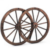 Set of 2 30-inch Decorative Vintage Wood Wagon Wheel - COHW65608