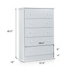 Functional Storage Organized Dresser with 5 Drawer-White