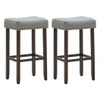 Set of 2 Nailhead Saddle Bar Stools 29" Height