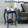 Set of 2 Side Table Sofa Table Night Stand with Shelf-Blue - COHW65646BK-2