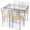 5 pcs Dining Set Glass Table and 4 Chairs - COHW66274 5 pcs Dining Set Glass Table and 4 Chairs - COHW66274