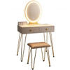 Industrial Makeup Dressing Table with 3 Lighting Modes-White