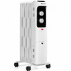 1500W Oil Filled Portable Radiator Space Heater with Adjustable Thermostat-White