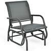 Outdoor Single Swing Glider Rocking Chair with Armrest-Gray