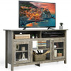 58" TV Stand Entertainment Console Center with 2 Cabinets-Gray