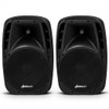Dual 10" 1600W Powered Bluetooth Mic Speaker Speakers