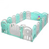 18-Panel Baby Playpen with Music Box & Basketball Hoop-Gray