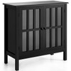 Glass Door Sideboard Console Storage Buffet Cabinet-Black