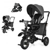 7-In-1 Baby Folding Tricycle Stroller with Rotatable Seat-Gray