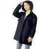 Hooded  Women's Wind & Waterproof Trench Rain Jacket-Navy-S