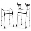 Folding Height Adjustable Walking Frame with Armrest Support