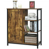 Multipurpose Freestanding Storage Cabinet with 3 Open Shelves and Doors