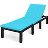 Patio Rattan Cushioned Height Adjustable Lounge Chair-Blue