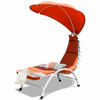 Patio Hanging Swing Hammock Chaise Lounger Chair with Canopy-Orange