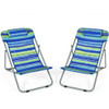 Portable Beach Chair Set of 2 with Headrest -Blue