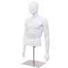 Plastic Half Body Head Turn Male Mannequin with Base