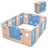 16-Panel Foldable Playpen Kids Activity Center with Lockable Door