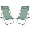 Portable Beach Chair Set of 2 with Headrest -Green