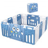 14-Panel Foldable Baby Playpen Kids Activity Centre-Blue