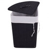 Corner Bamboo Hamper Laundry Basket-Black - COHW67643BK
