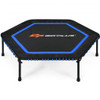 50" Hexagonal Fitness Trampoline Exercise Rebounder with Pad-Blue
