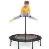 47" Folding Trampoline Fitness Exercise Rebound with Handle for Adults and Kids-Orange