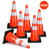 6 Pcs 28" PVC Fluorescent Reflective Road Parking Cones