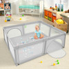 Large Infant Baby Playpen Safety Play Center Yard with 50 Ocean Balls-Gray
