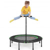 47" Folding Trampoline Fitness Exercise Rebound with Handle for Adults and Kids-Green