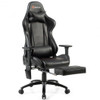 Ergonomic High Back PU Leather Massage Gaming Chair-Black