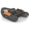 Inflatable Fishing Float Tube with Pump Storage Pockets and Fish Ruler-Gray