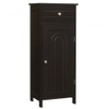 Wooden Storage Free-Standing Floor Cabinet with Drawer and Shelf-Brown Wooden Storage Free-Standing Floor Cabinet with Drawer and Shelf-Brown