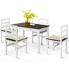 5 Pcs Solid Wood Compact Kitchen Dining Set-Walnut