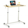 Height Adjustable Computer Desk Sit to Stand Rolling Notebook Table -Natural