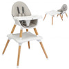 4-in-1 Baby Wooden Convertible High Chair -Gray