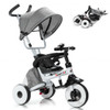 4-in-1 Kids Baby Stroller Tricycle Detachable Learning Toy Bike-Gray