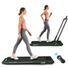 2-in-1 Folding Treadmill with RC Bluetooth Speaker LED Display-Green