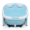 Foldable Foot Spa Bath Motorized Massager with Bubble Red Light Timer Heat-Blue