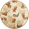 7' Round Beige Shells and Corals Indoor Area Rug