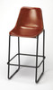 Brown Leather and Iron Bar Stool - 389114