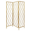 3 Panel Gold Room Divider with Golden Age Charm