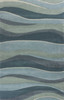 3'x5' Ocean Blue Teal Hand Tufted Abstract Waves Indoor Area Rug