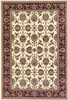 3'x5' Ivory Red Machine Woven Floral Traditional Indoor Area Rug