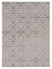 3'x5' Ivory Silver Machine Woven Geometric Indoor Area Rug